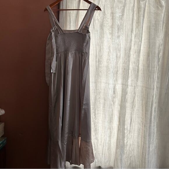 Show Me Your Mumu Claire Midi Dress Show Me The Ring Luxe Satin Champagne NWT L - Picture 4 of 7